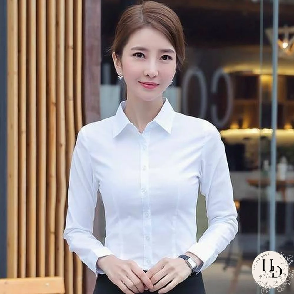 Women Cotton Shirts Women White Shirt  Long Sleeve  Blouse Female Tops OL Basic Shirt Blouses Plus Size Elegant Woman Clothing