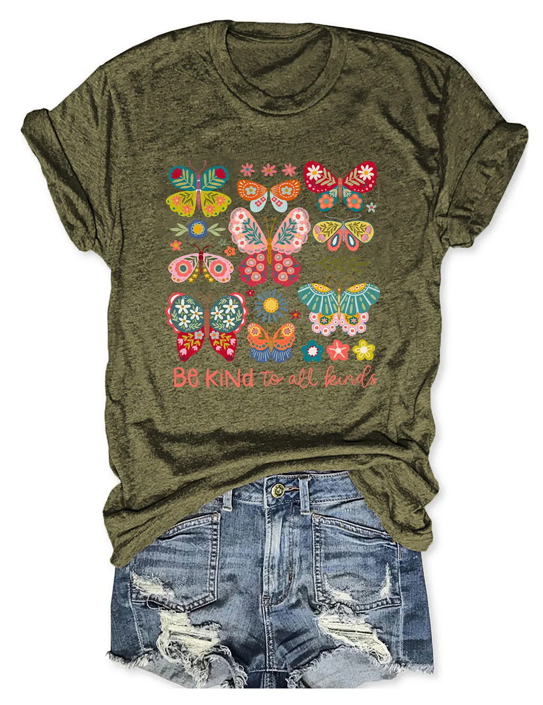 Be Kind To All Kinds Boho Floral T-shirt