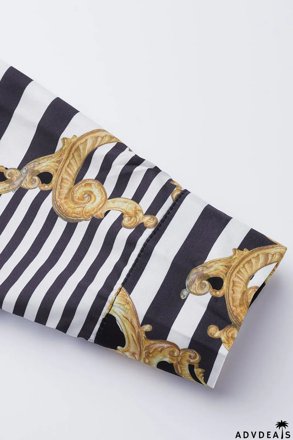 Red Black Casual Print Patchwork Buckle Turndown Collar Tops