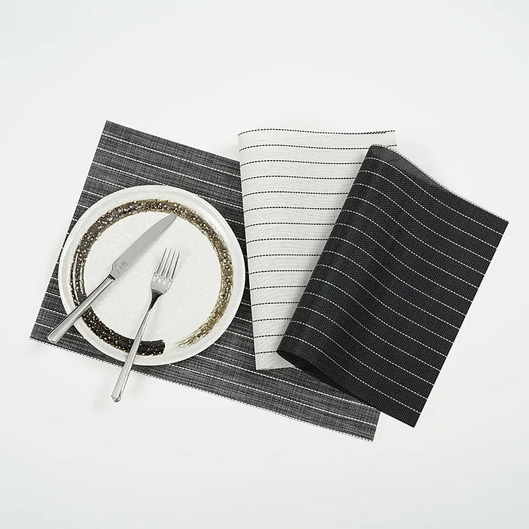 Black And White Stripe Dining Mat