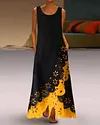 Women's A-Line Dress Maxi long Dress - Sleeveless Floral Hole Summer U Neck Plus Size Hot Casual vacation dresses  White Purple Blushing Pink Gold Light Blue S M L XL XXL 3XL 4XL 5XL