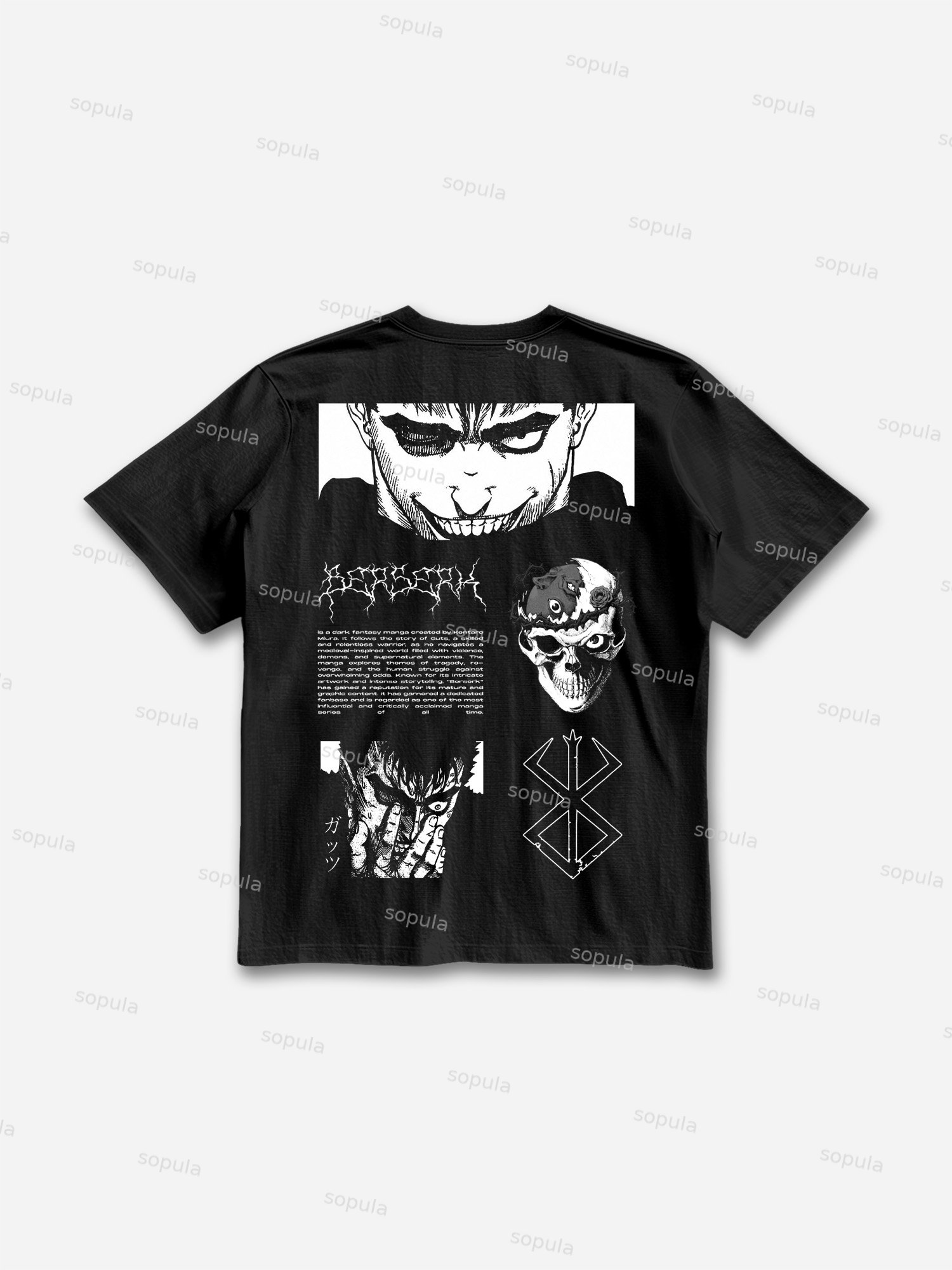 Berserk Manga Graphic Cotton T-shirt - SOPULA