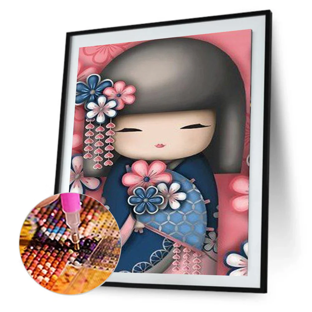 Diamond Painting - Full Round Drill - Kokeshi Doll