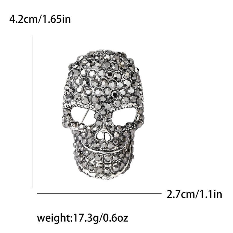 Punk Pin Skull Alloy Plating Inlay Rhinestones Women’s Brooches