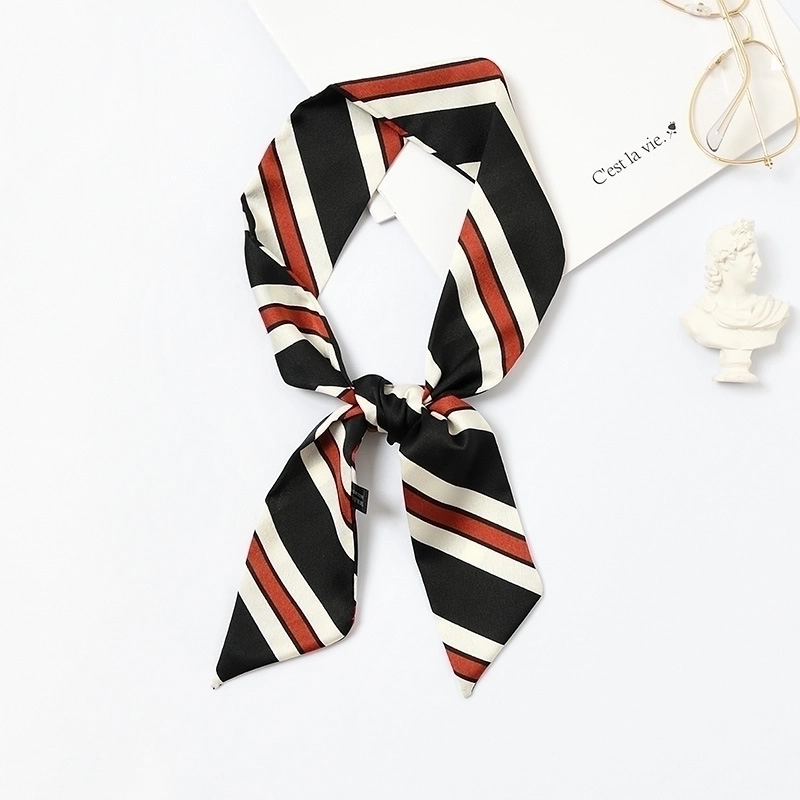 Women’s Sweet Polka Dots Heart Shape Satin Printing Silk Scarves