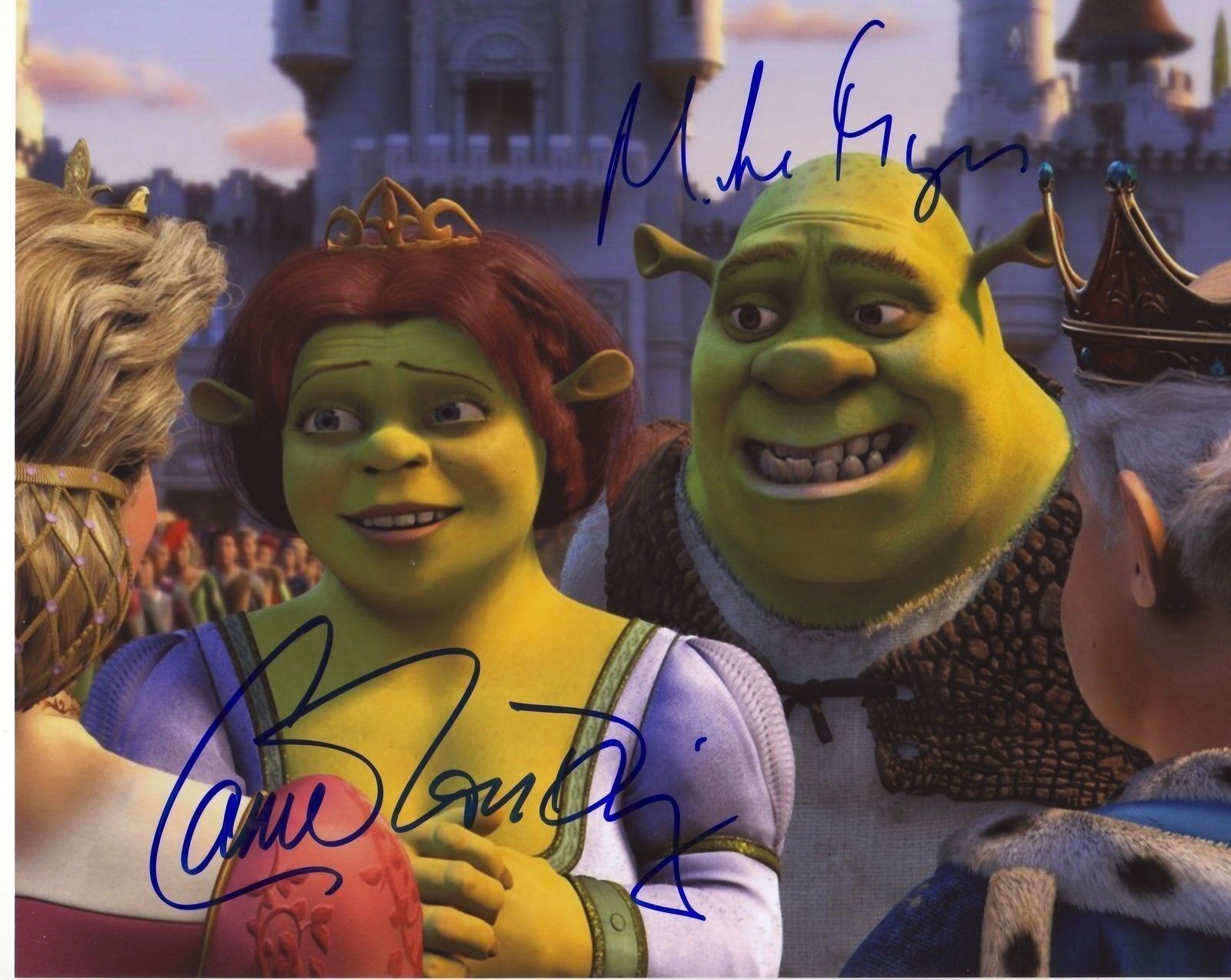 SHREK - CAMERON DIAZ & MIKE MYERS AUTOGRAPH SIGNED PP Photo Poster painting POSTER