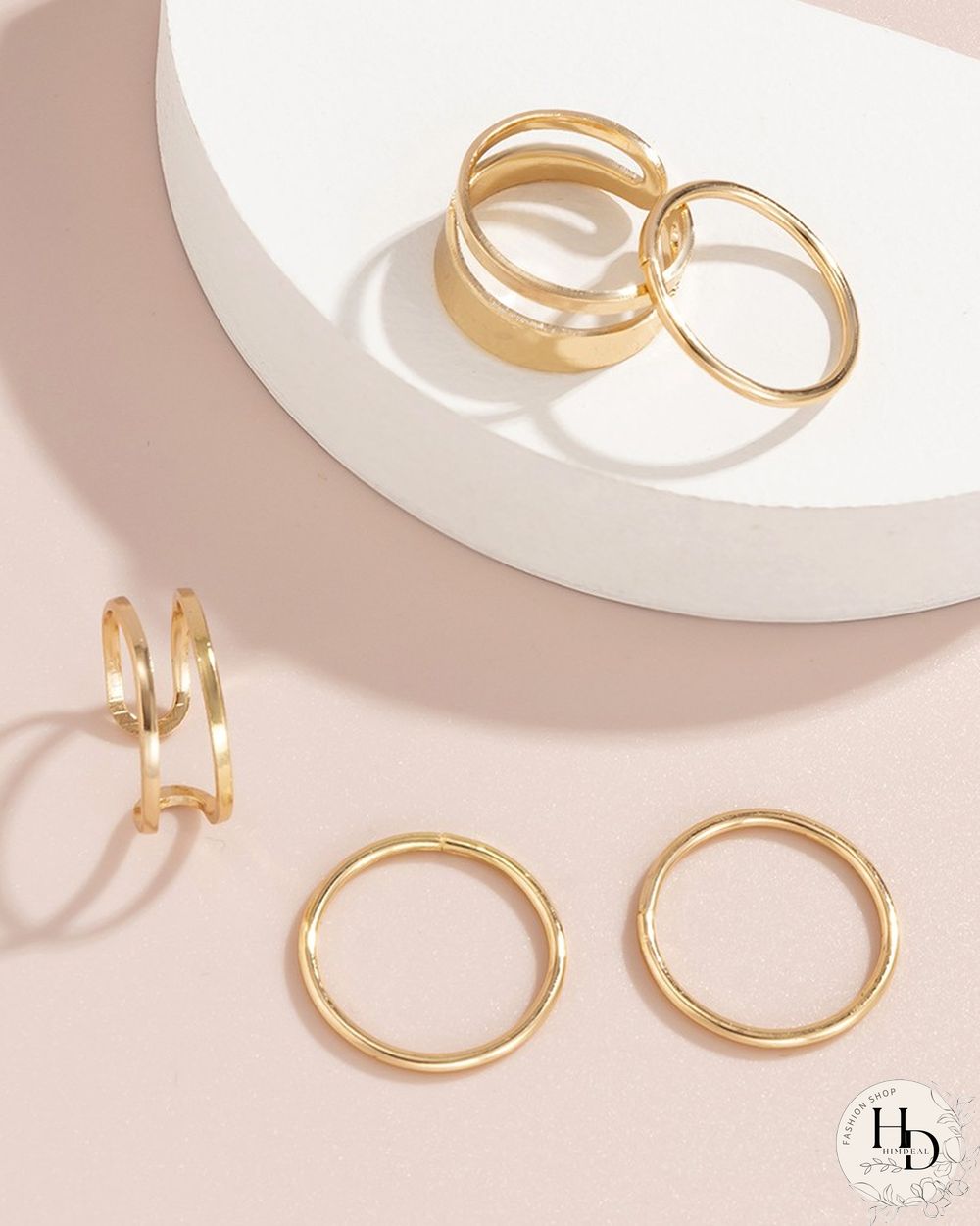 5PCS Minimalism Adjustable Rings Set
