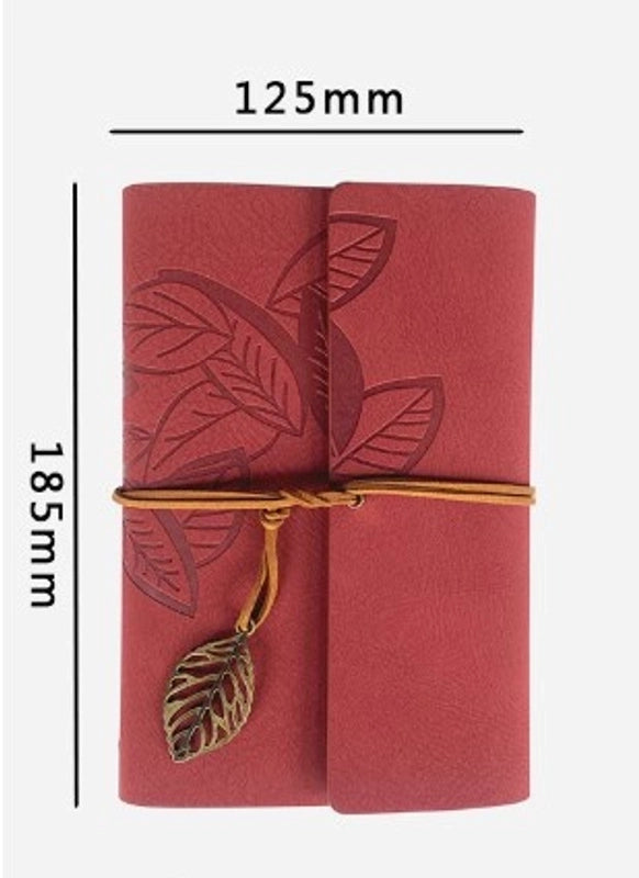1 Piece Plant Learning School Pu Leather Paper Retro Notebook