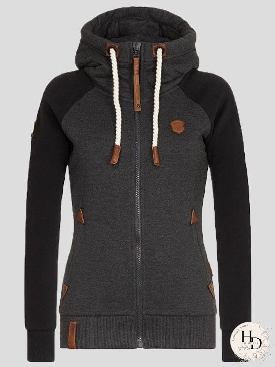 Women's Colorblock Zip-Up Hoodie