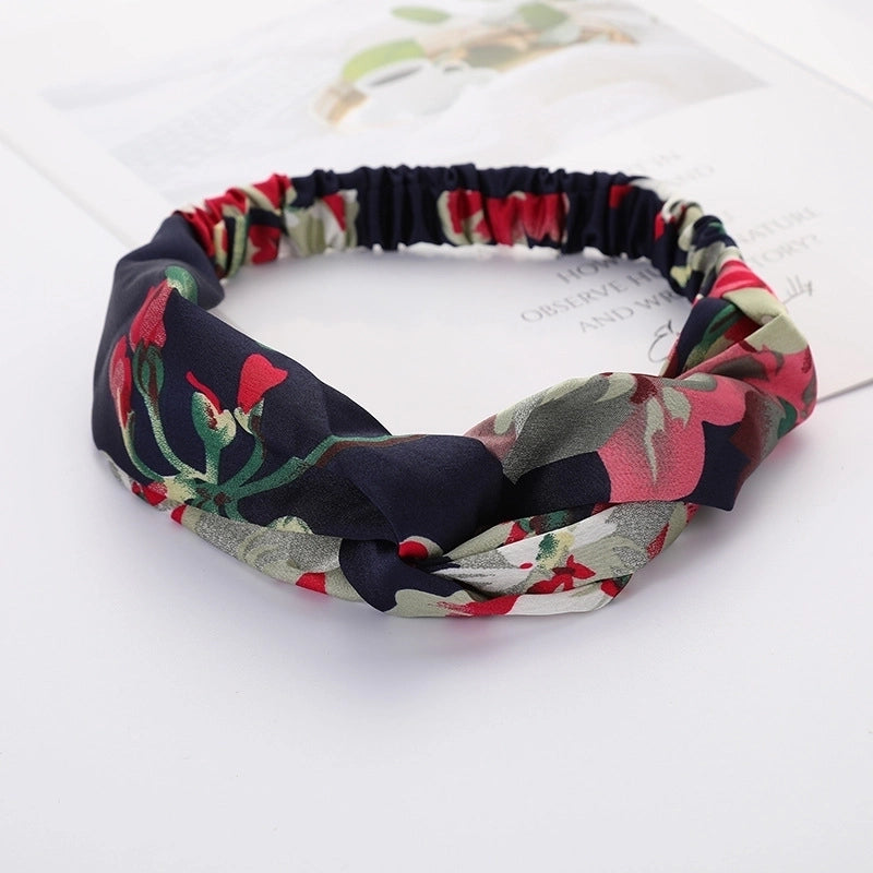 Women’s Lady Polka Dots Flower Cloth Hair Band