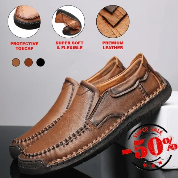 Genuine Leather Hand-stitching Soft Comfort Shoes
