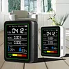 5 In 1 Formaldehyde Monitor with Holder Carbon Dioxide Detector USB Rechargeable TVOC Detector Temperature Humidity Home Air Quality Monitor