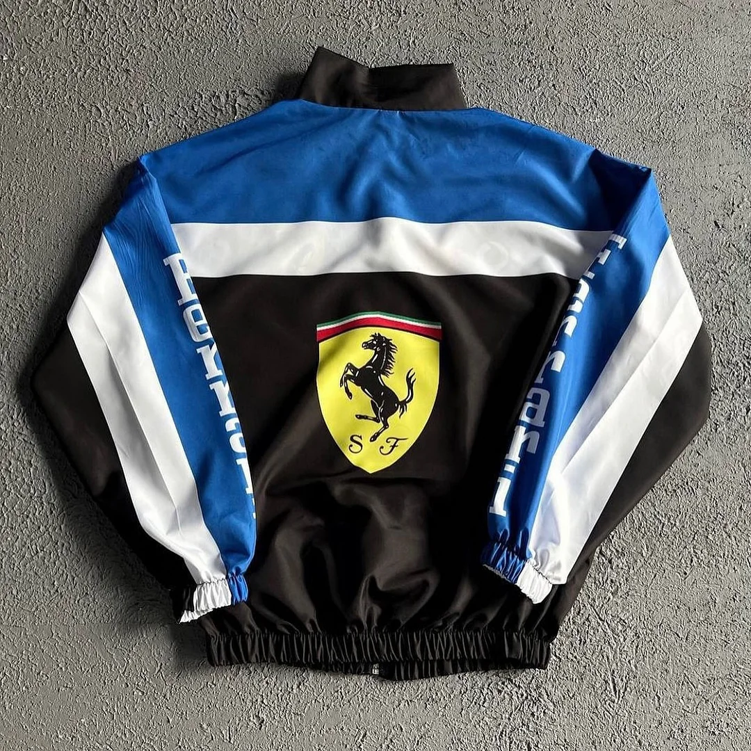 Unisex Classic Team Logo Retro Racing Jacket