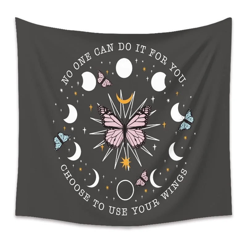 ins Simple Sun Moon Butterfly Series Tapestry Bohemian Background Cloth Small Fresh Wall Cloth Tapestry Creative Abstract Art