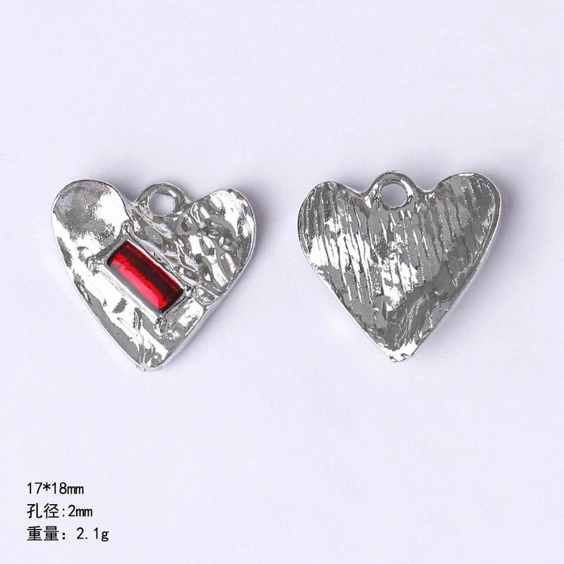 20 PCS/Package 22 * 9mm Alloy Cherry Heart Shape Rose Pendant Jewelry Accessories
