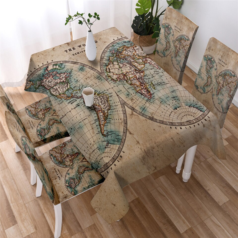 

World Map - Tablecloth Without Chair Cover, 140*180cm, 501 Original