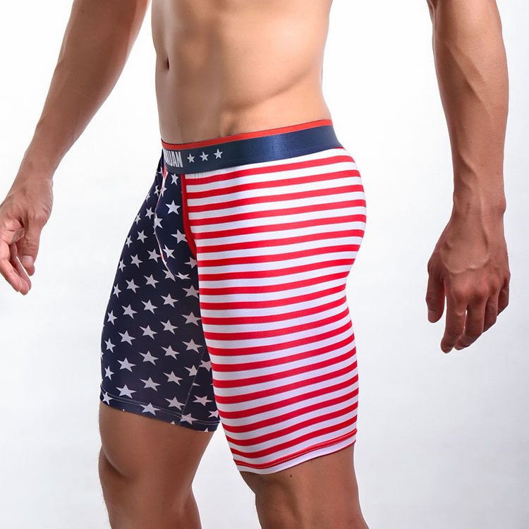 BrosWear Men'S American Flag Stretch Short Briefs