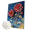 DIY Pearl Painting Red Rose for Home Wall Decor with Frame(40*30cm)