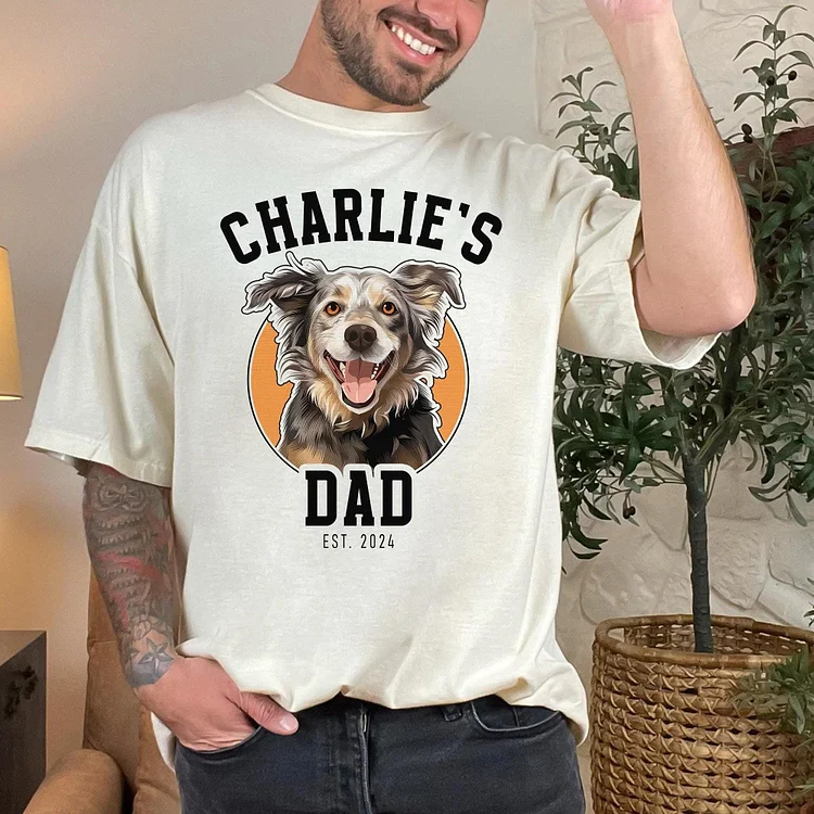 Custom Pet Shirt, Personalized Cat Dad Dog Dad Shirt, Father's Day T-Shirt