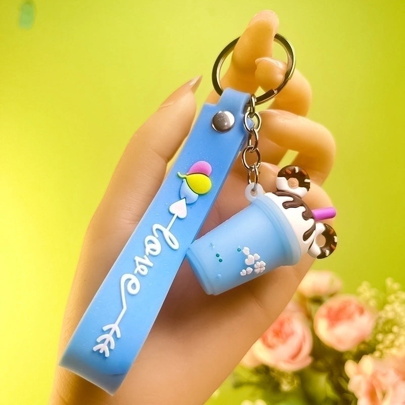 Cute Ice Cream Letter Silica Gel Women’s Bag Pendant Keychain