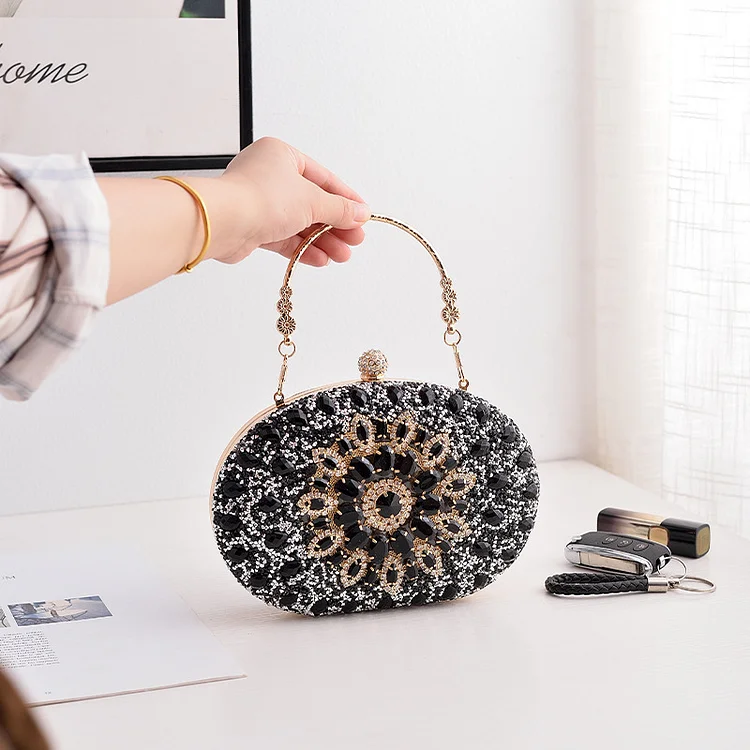 Women Dinner Bag Fashion New Sunflower Inlaid Diamond Banquet Hand Bag Dress Evening Bag | 168DEAL