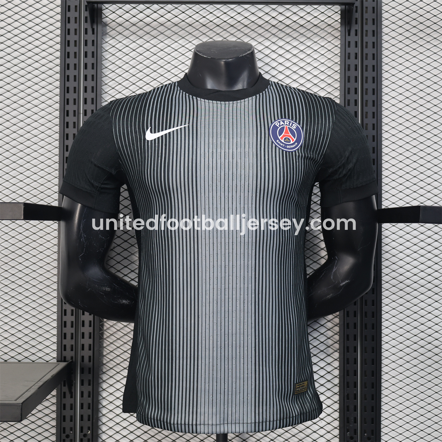 Paris Saint-Germain PSG 25-26 Black GK Goalkeeper Unsponsored Jersey - Player Version
