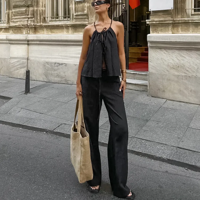 Women's Cami Top & Wide Leg Pants Two Piece Set
