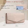 BAIGIO Elegant Abendtasche Damen Clutch Damen Brauttasche Champagner Schultertasche Einfarbige Ttasche f&uuml;r Hochzeit Party Cocktail