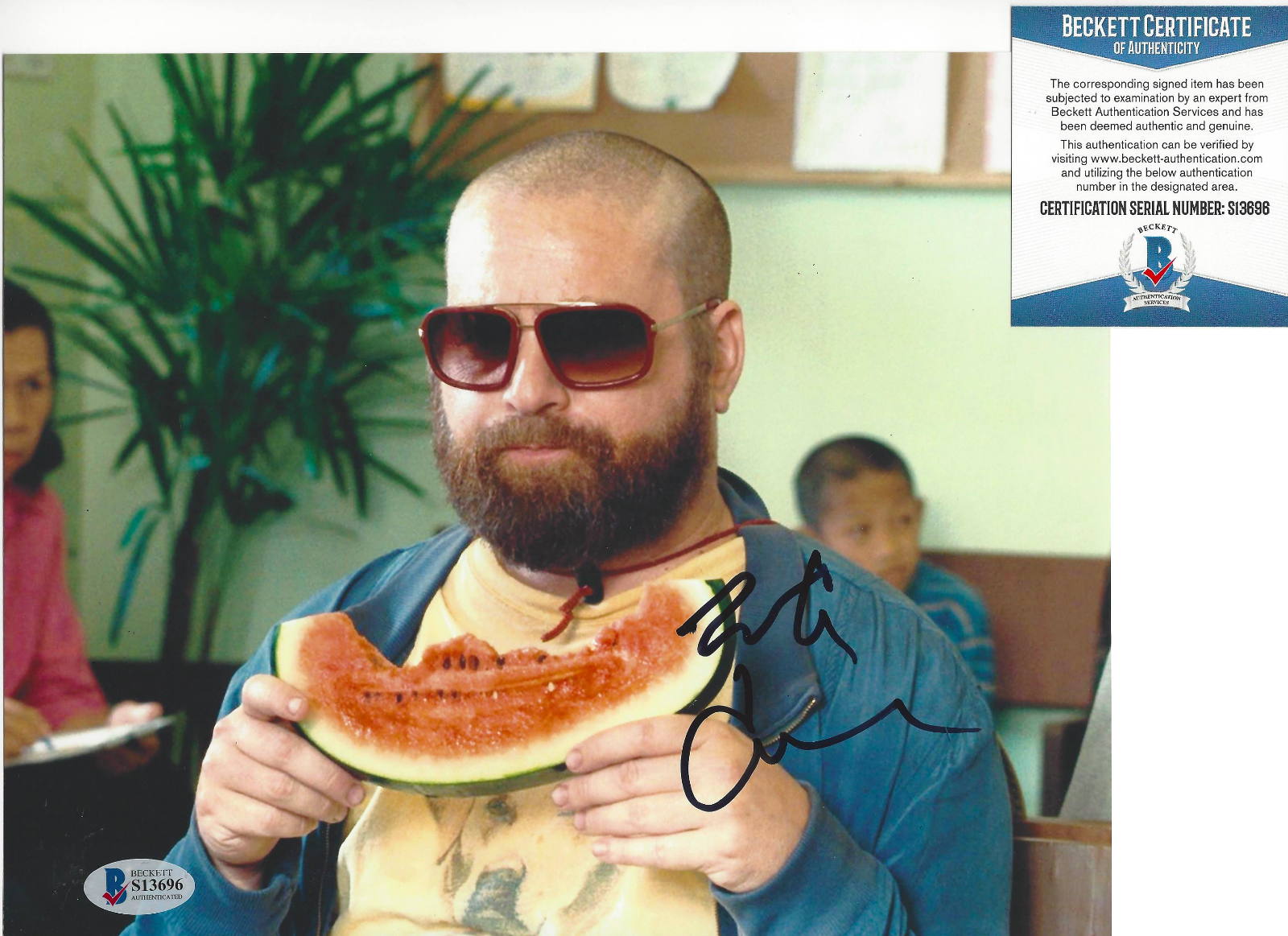 ZACH GALIFIANAKIS SIGNED AUTHENTIC 'THE HANGOVER' 8X10 Photo Poster painting 2 BECKETT COA BAS