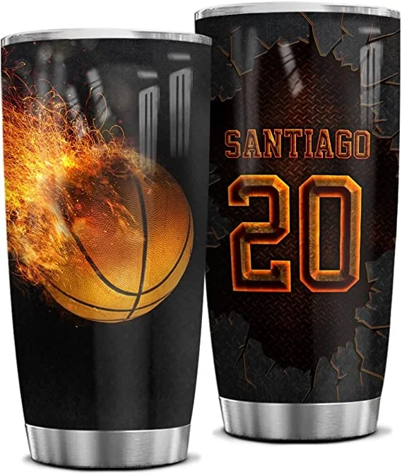 Personalized Basketball Stainless Steel Mug|M29