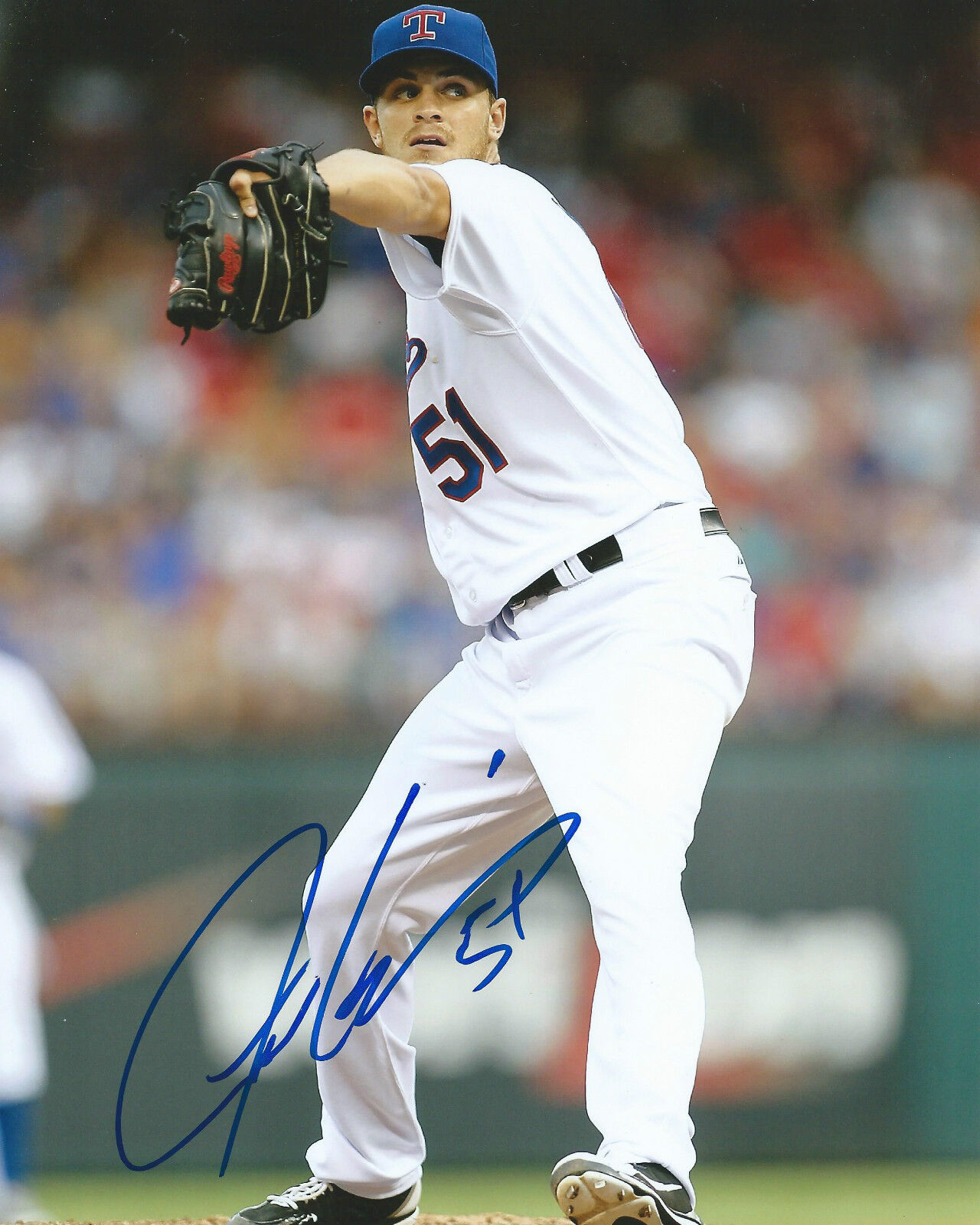 **GFA Texas Rangers *JUSTIN GRIMM* Signed 8x10 Photo Poster painting J3 COA**