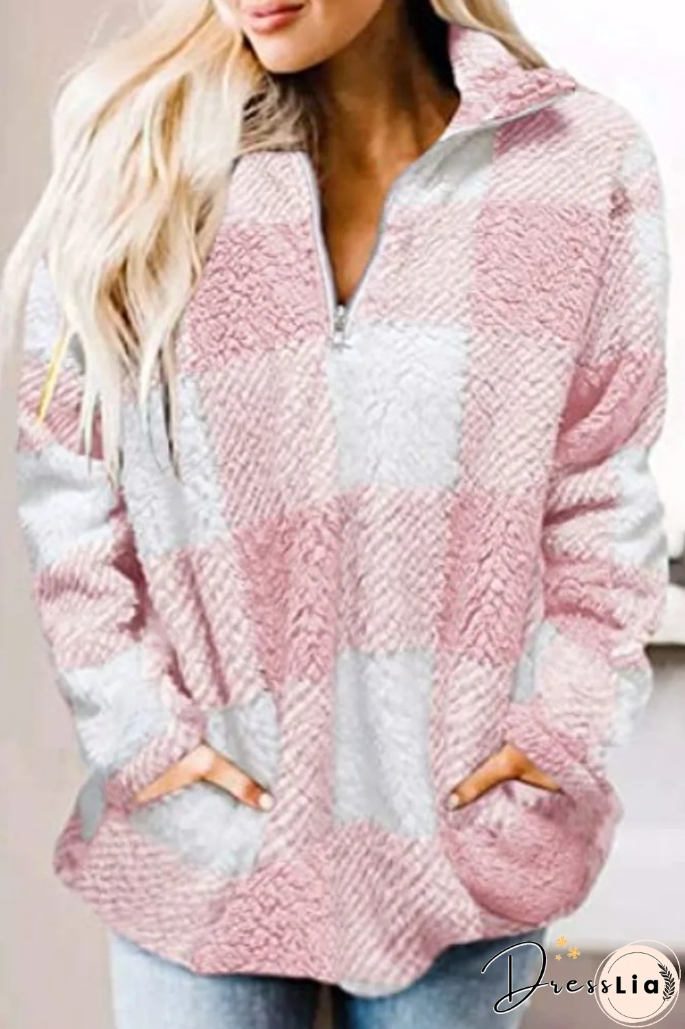 Cube Fluffy Double Pockets Sweatshirt