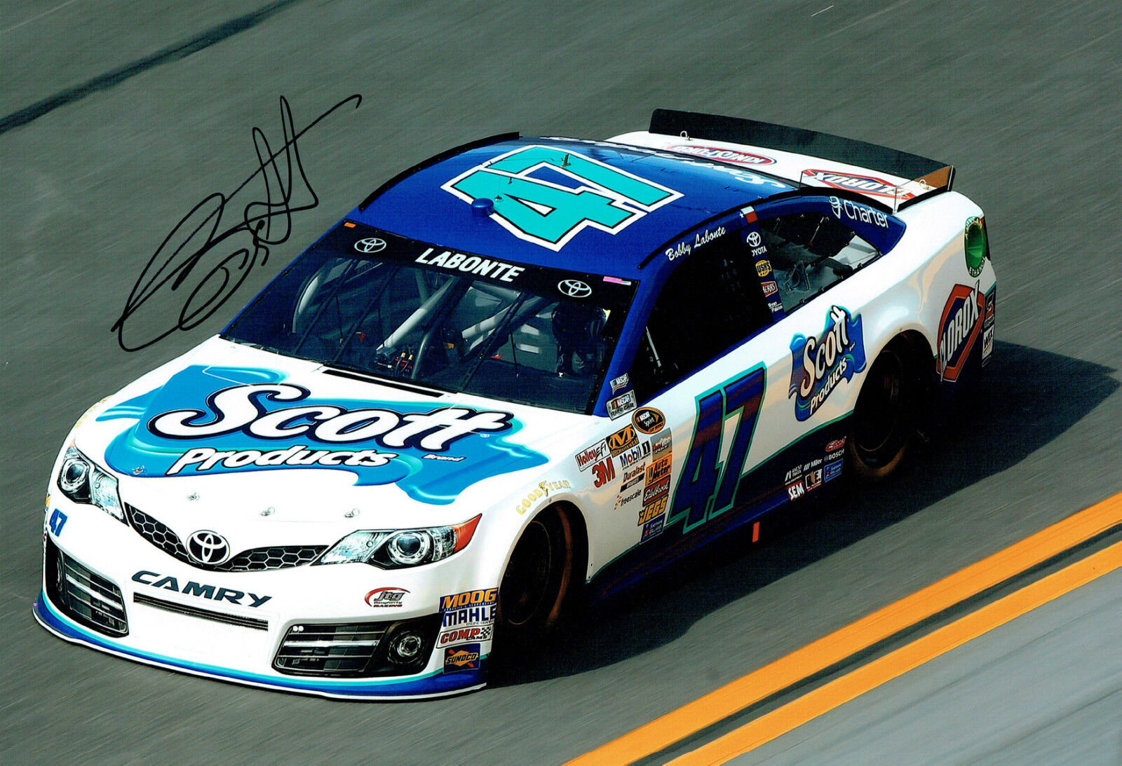 Bobby LABONTE SIGNED 12x8 Photo Poster painting AFTAL Autograph COA Toyota Sprint Cup Driver