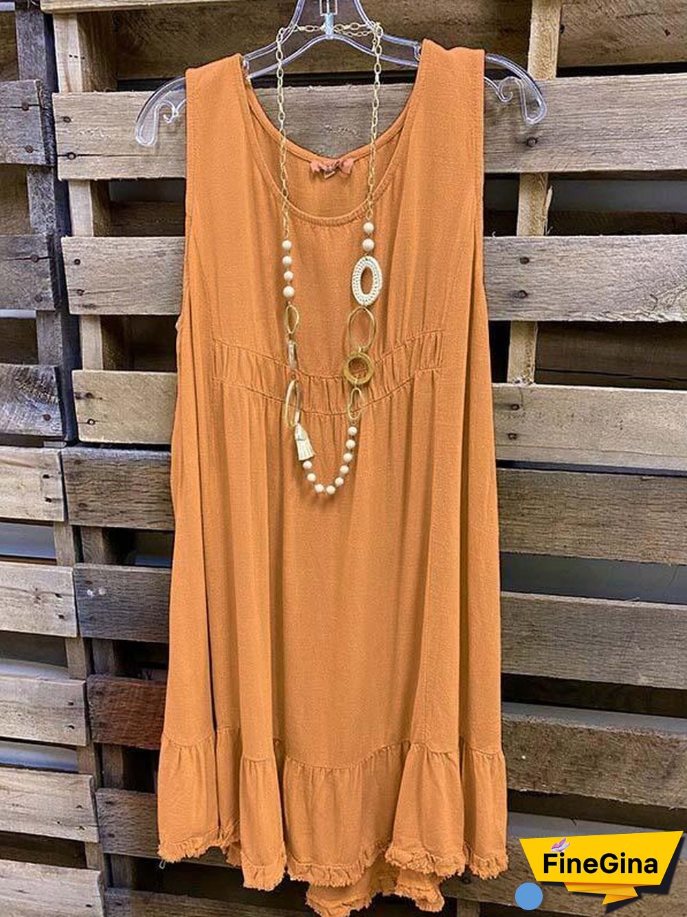 Women's Scoop Neck Sleeveless Midi Dress