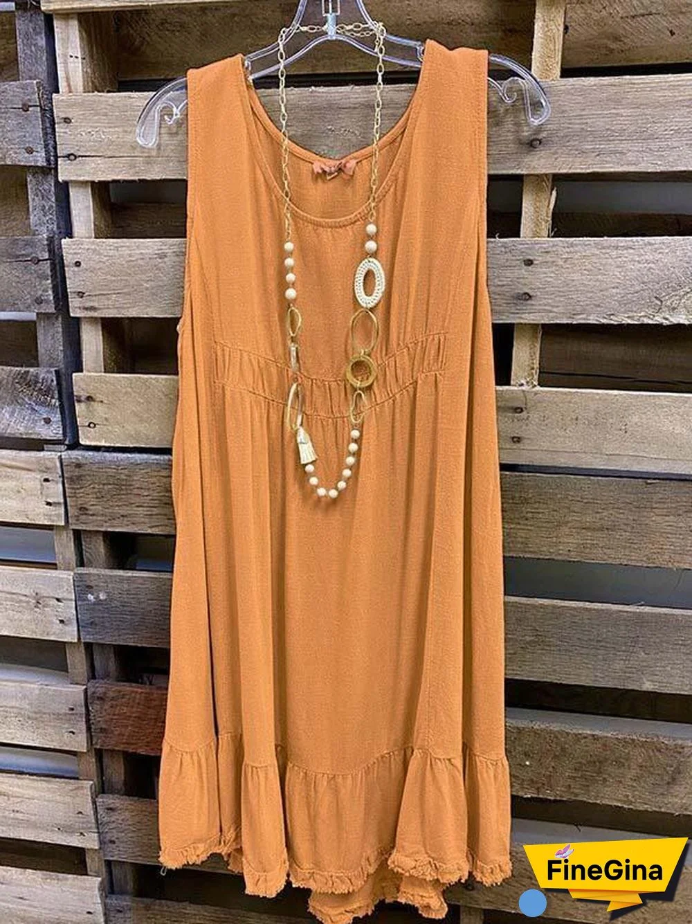 Women's Scoop Neck Sleeveless Midi Dress