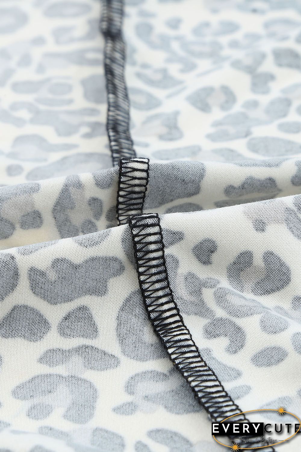 Leopard Print Ruffled Lace-up Plus Size Midi Dress