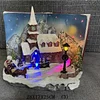 New Christmas Glowing Music Snow Scene House Window Home Christmas Ornaments Decorations