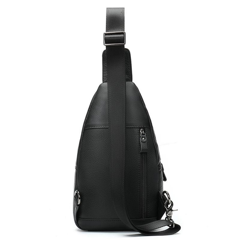 Retro Men's Leather Chest Bag Casual Sports Crossbody Bag