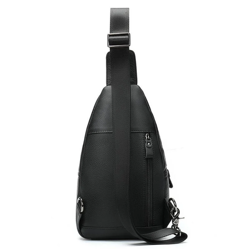 Retro Men's Leather Chest Bag Casual Sports Crossbody Bag