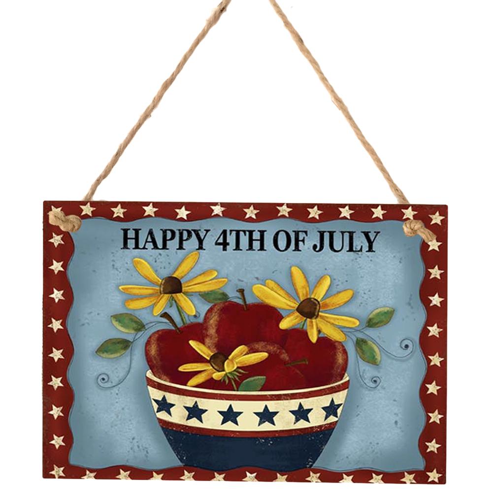 

Vintage Wooden Hanging Flower Sign Board Independence Day Wall Decor Crafts, 501 Original