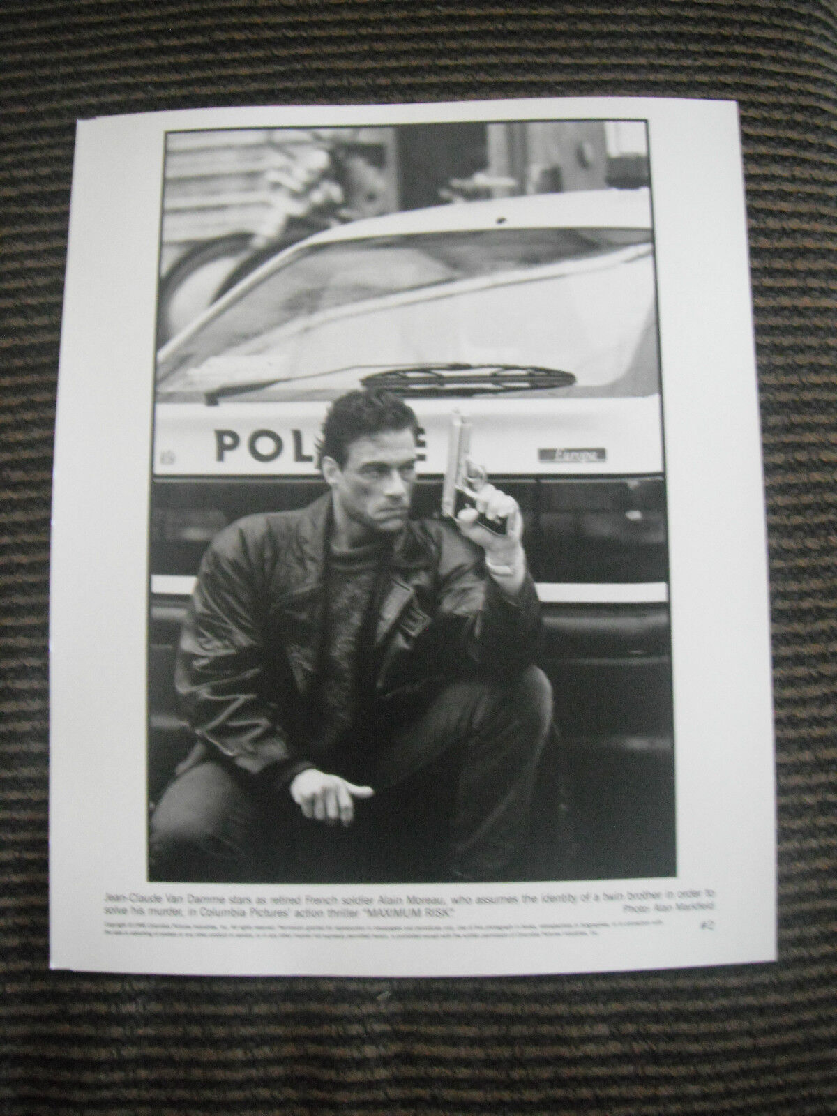 Jean-Claude Van Damme Maximum Risk 92 B&W Photo Poster painting Photo Poster paintinggraph Promo Movie