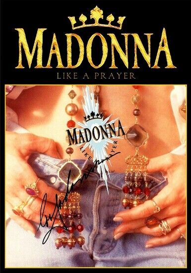 MADONNA - SIGNED LP COVER - LIKE A PRAYER - Photo Poster painting POSTER INSERT