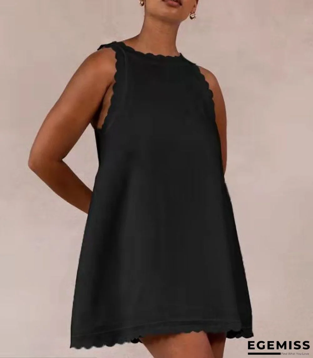 Casual Cotton And Linen Solid Color Embroidered Flounces Women's Dress White Dresses | EGEMISS