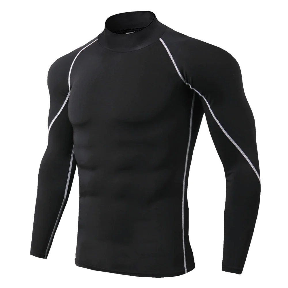 Uveng Men's Gym T-shirt Basketball Football Compression Shirt Men Bodybuilding Tops Tees Tight Rashguard Tshirts Long Sleeves Clothes
