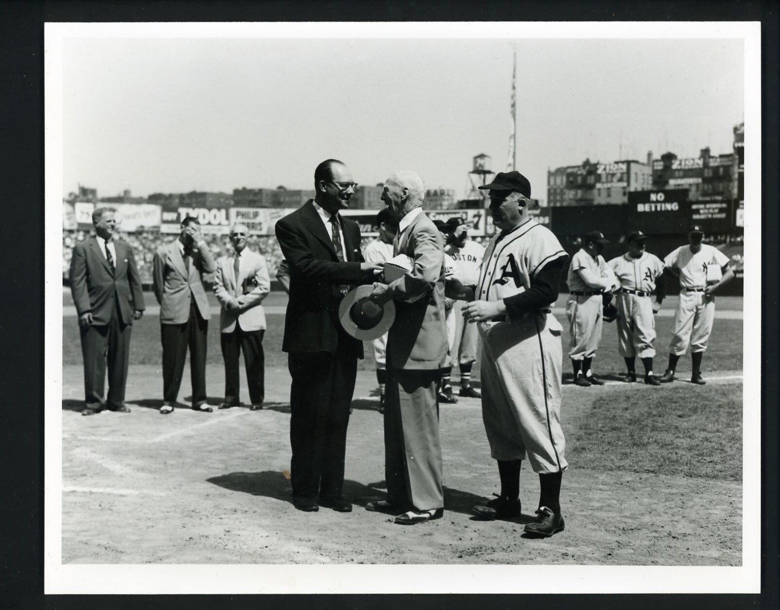 Connie Mack at Yankee Stadium Old Timers' Day Press Photo Poster painting Philadelphia A's