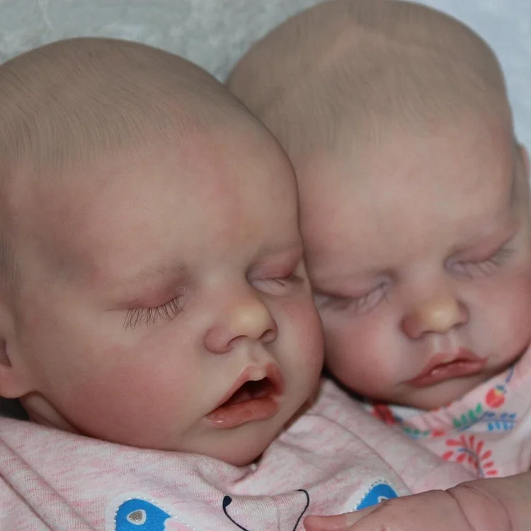  17 '' Real Lifelike Twins Sister Dolly  and Lloyd Reborn Baby Doll Girl - Reborndollsshop®-Reborndollsshop®
