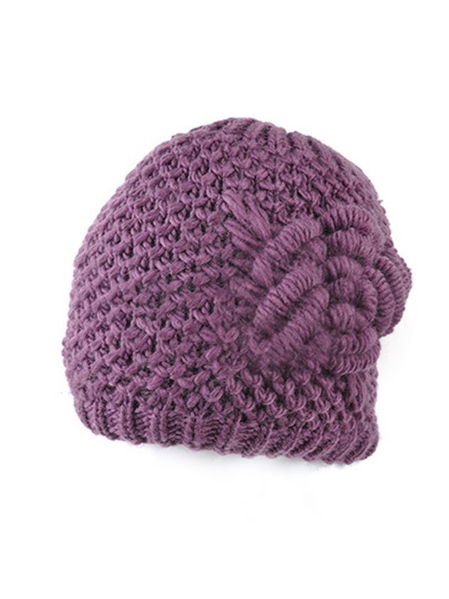 3D Flower Knitted Warm Hat