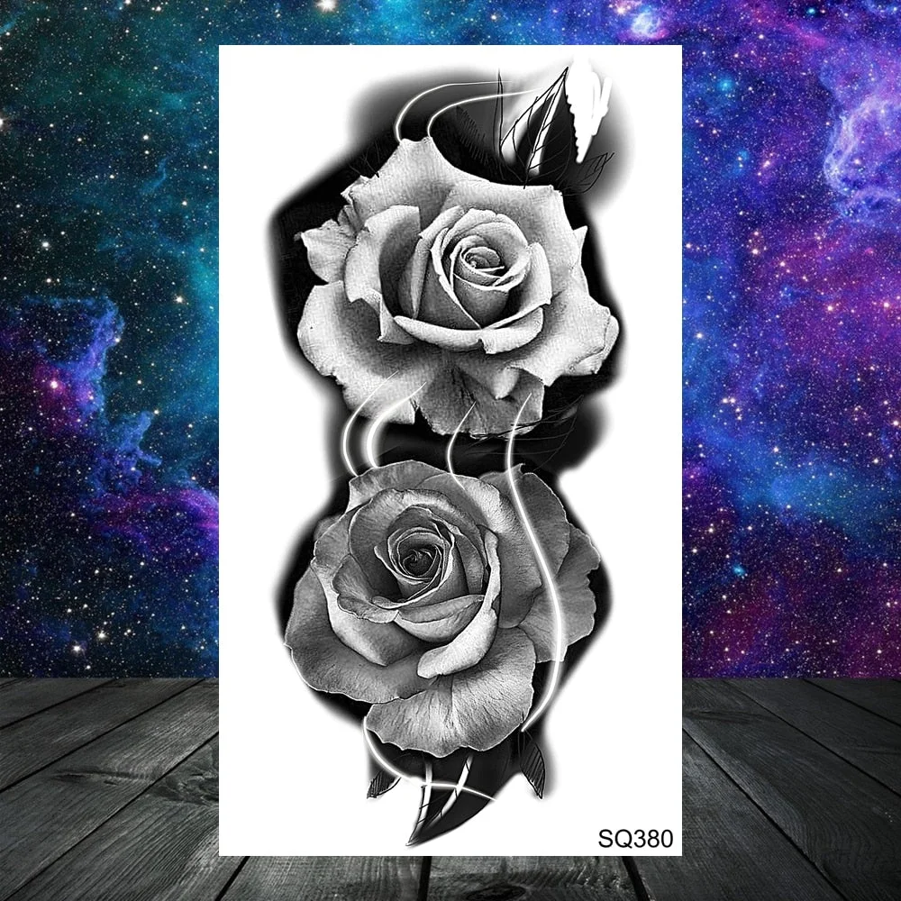 Small Skull Henna Feather Arrow Temporary Tattoos For Women Adult Kids Cross Scorpion Anchor Fake Tattoo Neck Arm Finger Tatoos