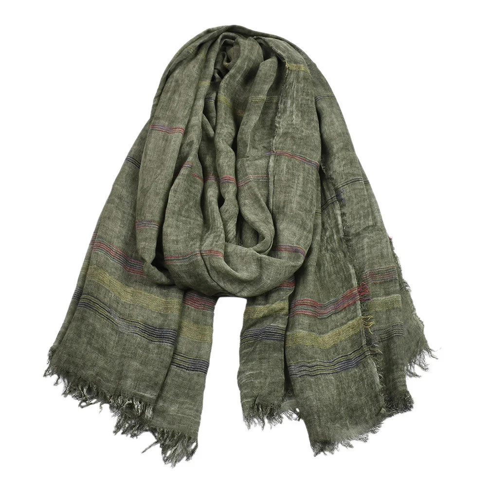 Men's Outdoor Cold And Warm Cotton And Linen Scarf