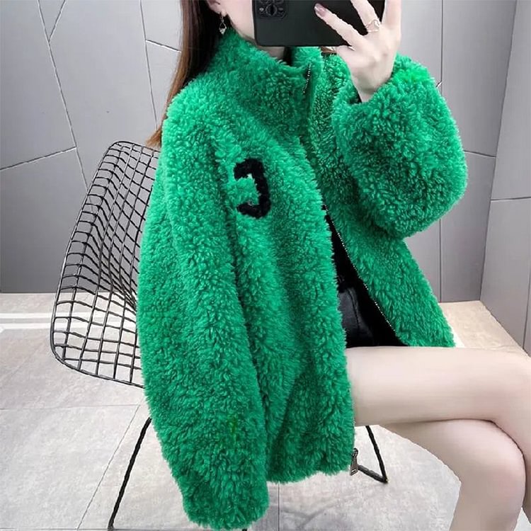 Letter Long Sleeve Embroidered Outerwear QueenFunky